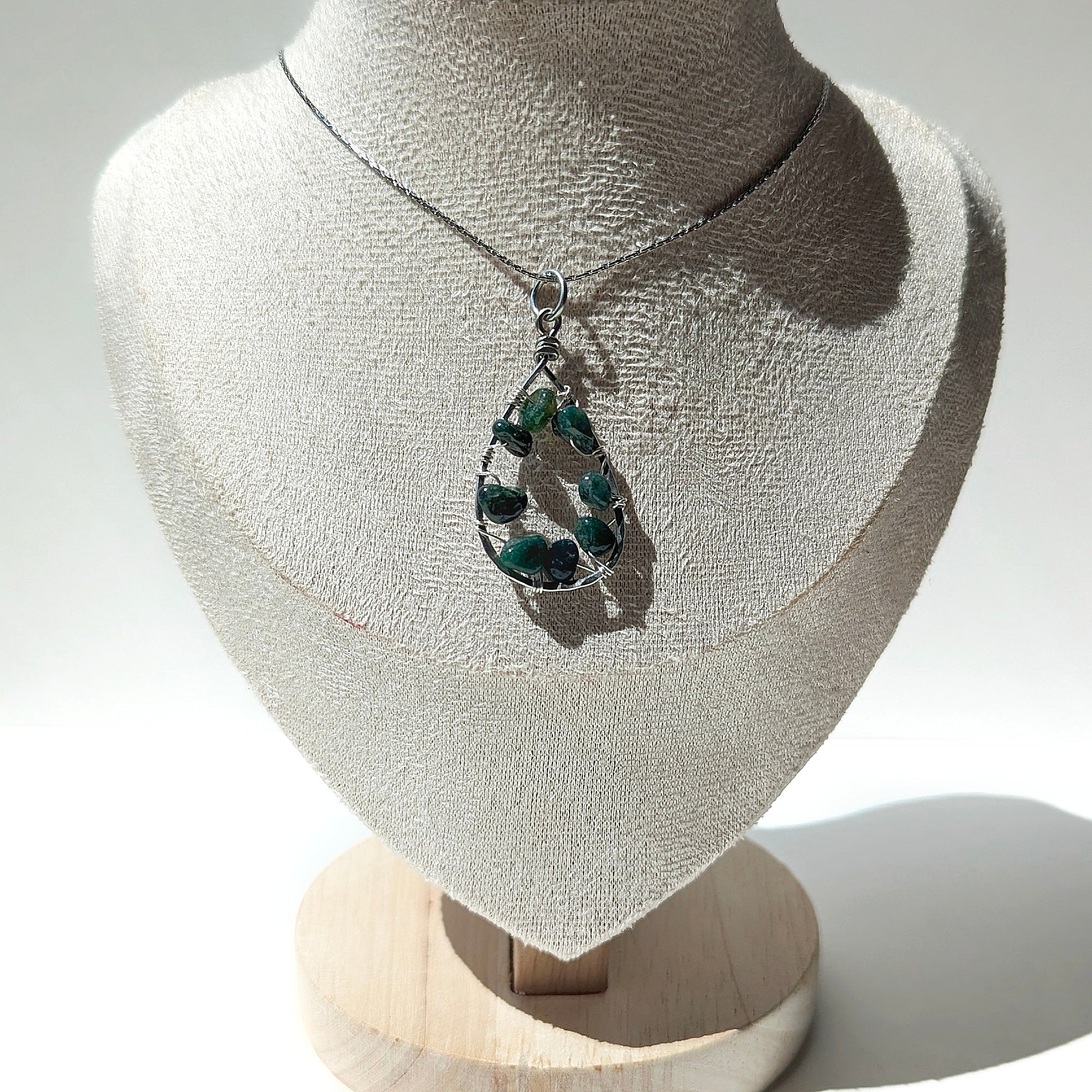 Green Agate Chip Pendant